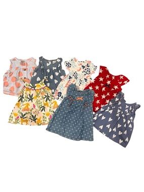 Girls Mixed Dress and Top Bundle 0-3 month girls clothing lot of 7